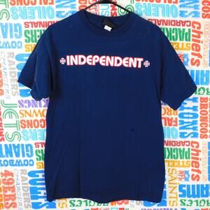 Vintage Independent Trucks T Shirt Size M Double Sided NHS Tag Small Hole Blue
